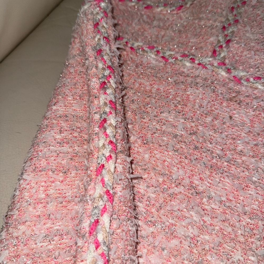 St. John Couture Pink Tweed Sleeveless Mini Dress Chanel Inspired Luxury - Picture 6 of 11
